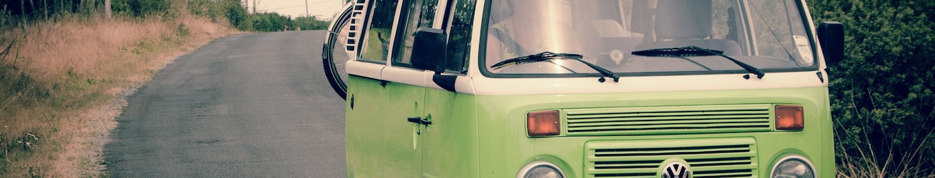 a campervan on the road